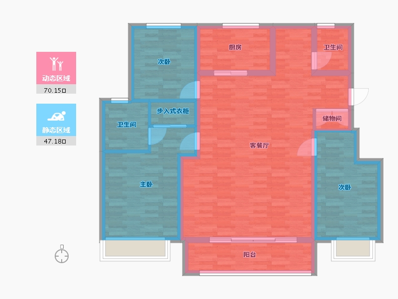 浙江省-宁波市-万科未来之光-104.38-户型库-动静分区