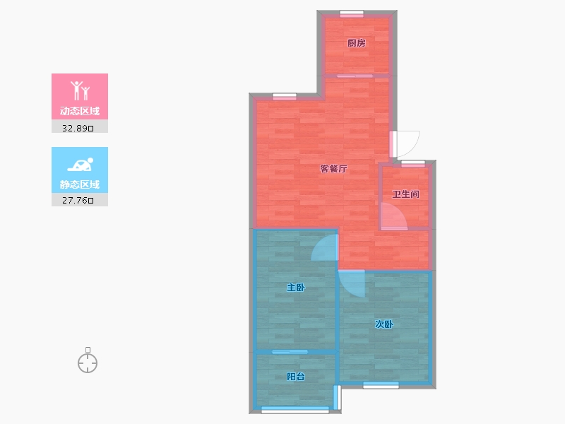 江苏省-徐州市-狮子山春光花园-54.42-户型库-动静分区