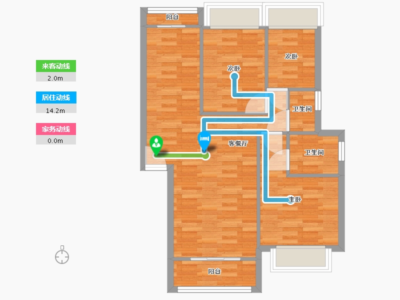 湖南省-长沙市-锑都家园-64.52-户型库-动静线