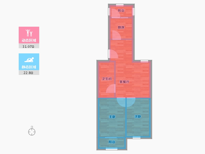 北京-北京市-中门花园67号院-47.73-户型库-动静分区