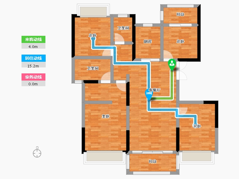 云南省-曲靖市-凤凰嘉园-99.68-户型库-动静线