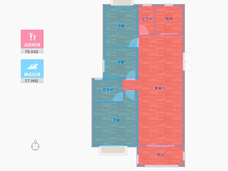 江苏省-泰州市-榕锦花园-125.01-户型库-动静分区