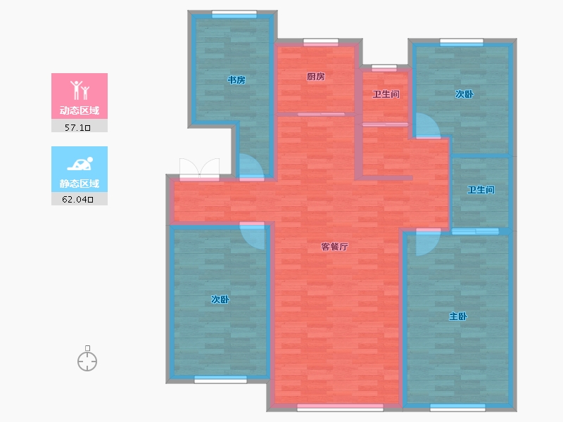 辽宁省-本溪市-欧洲城-106.07-户型库-动静分区