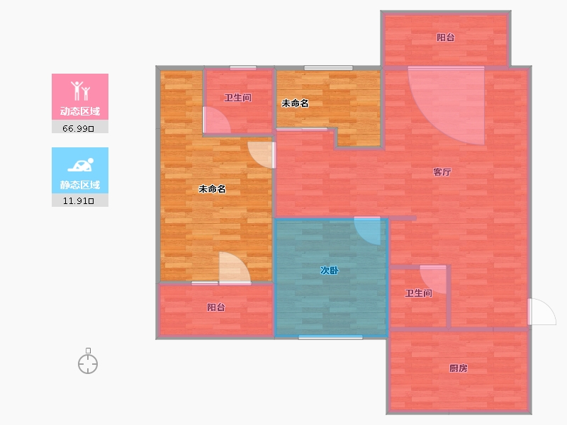 北京-北京市-富锦嘉园-二区-95.65-户型库-动静分区