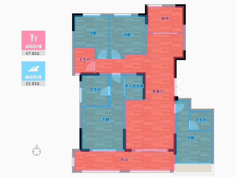 河南省-郑州市-卢森堡大公府-116.42-户型库-动静分区