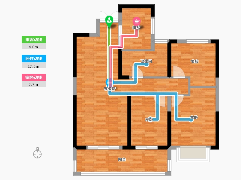 江苏省-淮安市-福晟钱隆御景-79.35-户型库-动静线