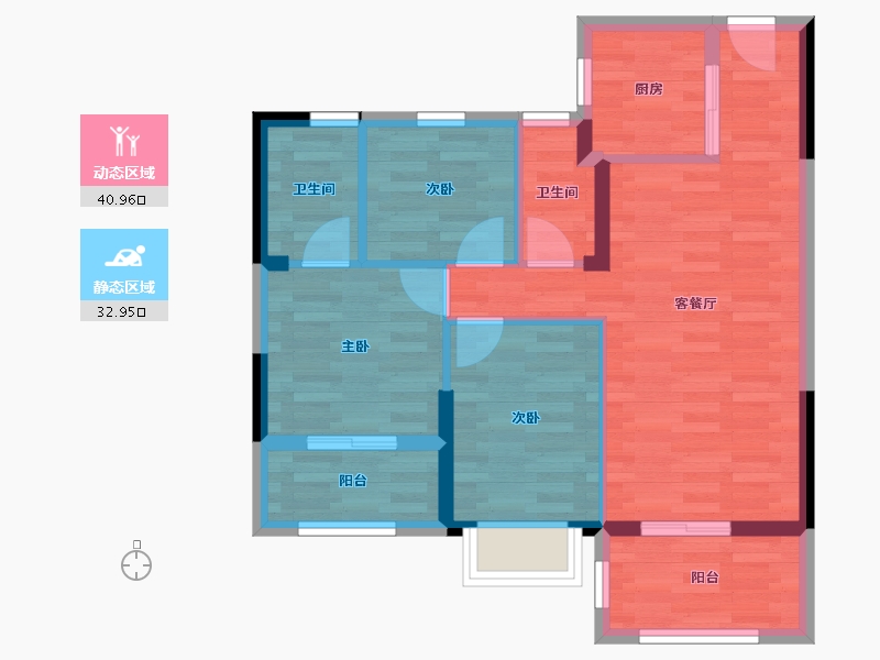 福建省-福州市-滨海首府-65.57-户型库-动静分区