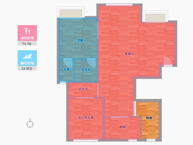 浙江省-金华市-铂越花园-89.04-户型库-动静分区