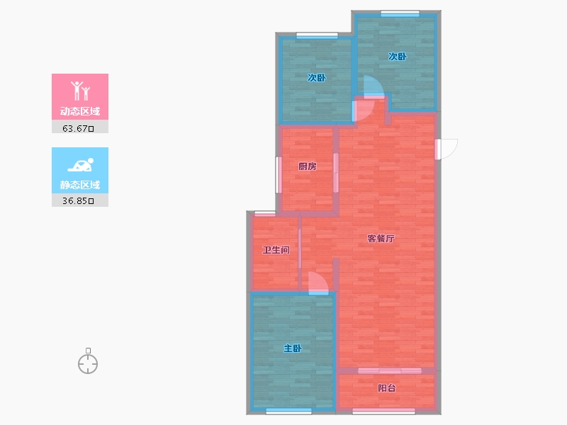 山东省-潍坊市-中海大观天下-90.00-户型库-动静分区