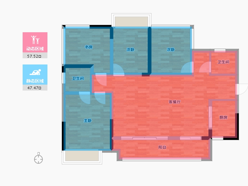 四川省-南充市-碧桂园原树缇香-93.57-户型库-动静分区