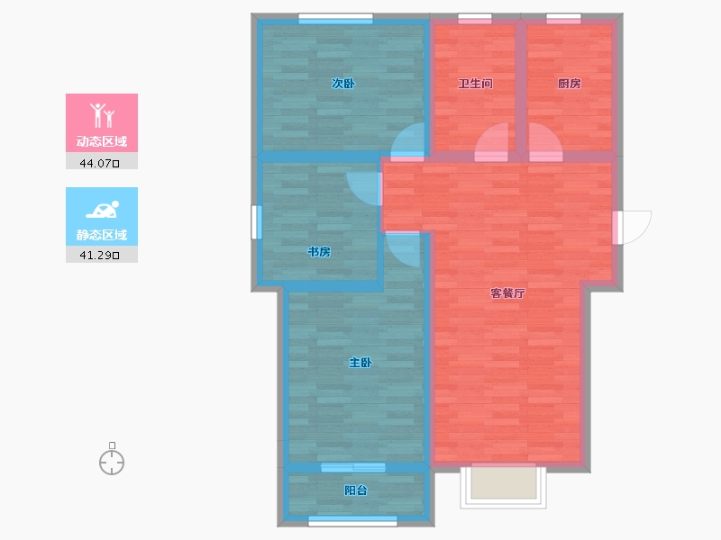 山西省-太原市-府东-75.57-户型库-动静分区