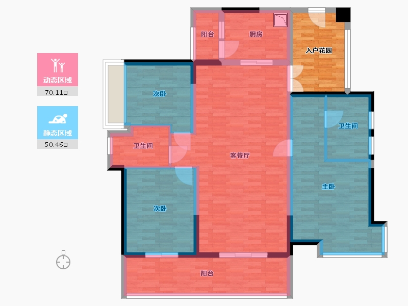 广东省-珠海市-保利天和-116.83-户型库-动静分区