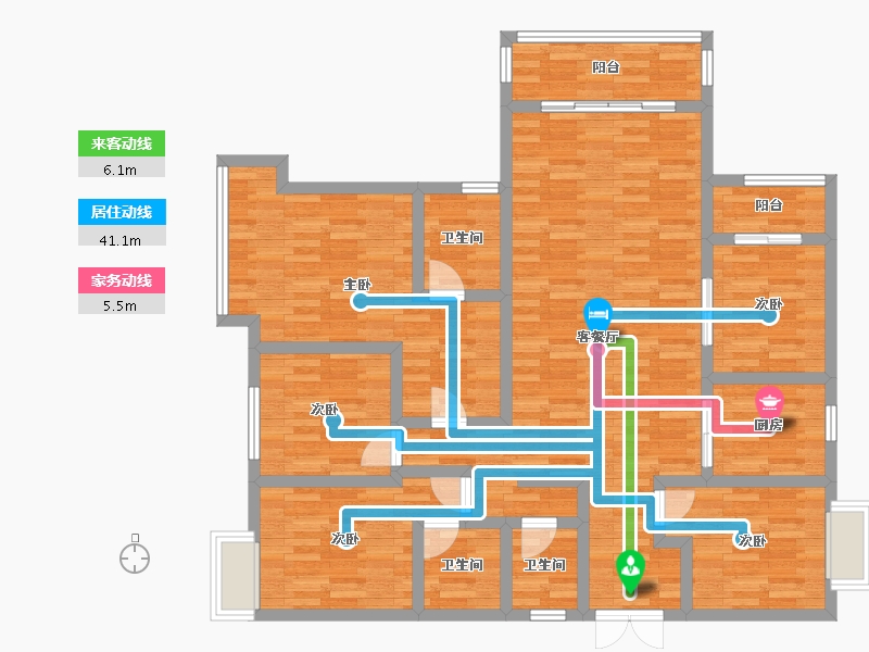 湖南省-长沙市-阳光城尚东湾-123.57-户型库-动静线