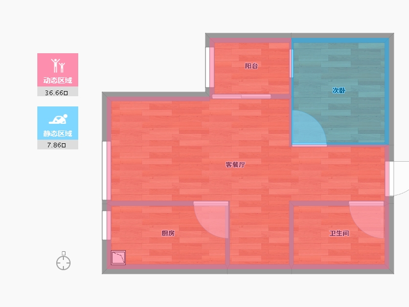 广东省-广州市-越秀华美居-39.74-户型库-动静分区