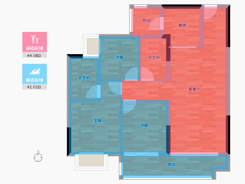 四川省-德阳市-东樾府-75.75-户型库-动静分区