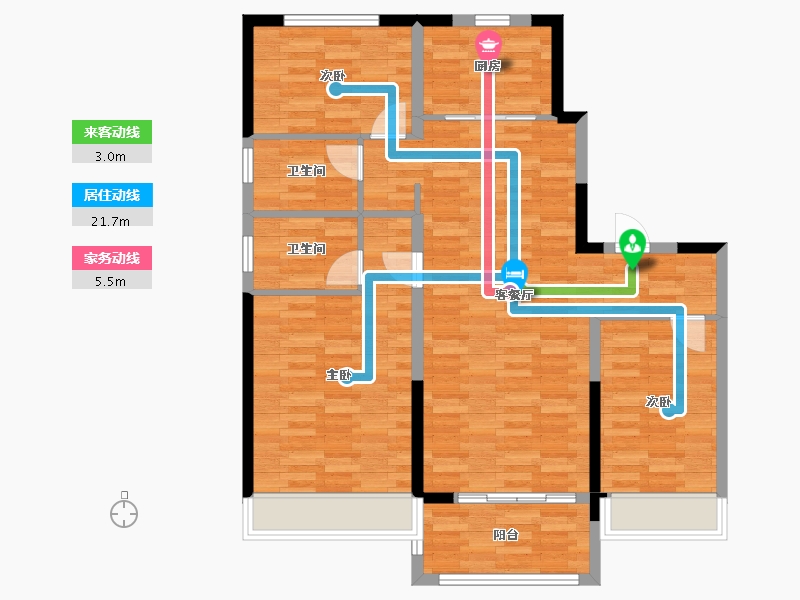 宁夏回族自治区-吴忠市-碧桂园-94.83-户型库-动静线