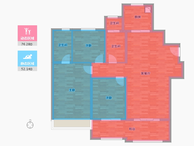 河南省-郑州市-普罗理想国-115.58-户型库-动静分区