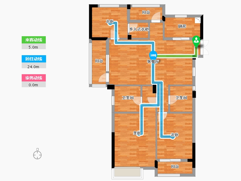 浙江省-杭州市-新天地金色时光-105.69-户型库-动静线