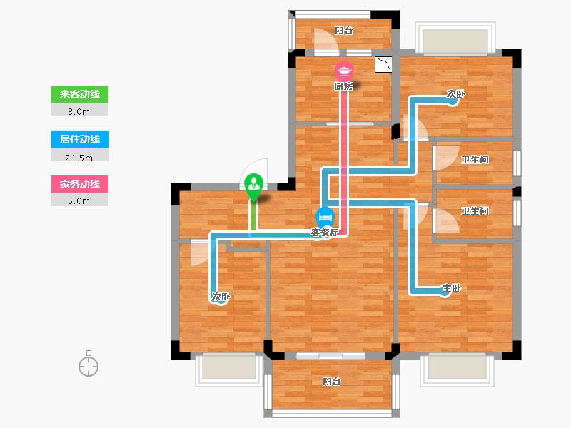 湖北省-宜昌市-碧桂园豪庭-87.61-户型库-动静线