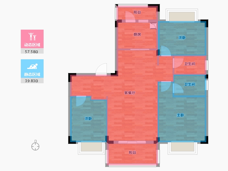 湖北省-宜昌市-碧桂园豪庭-87.61-户型库-动静分区