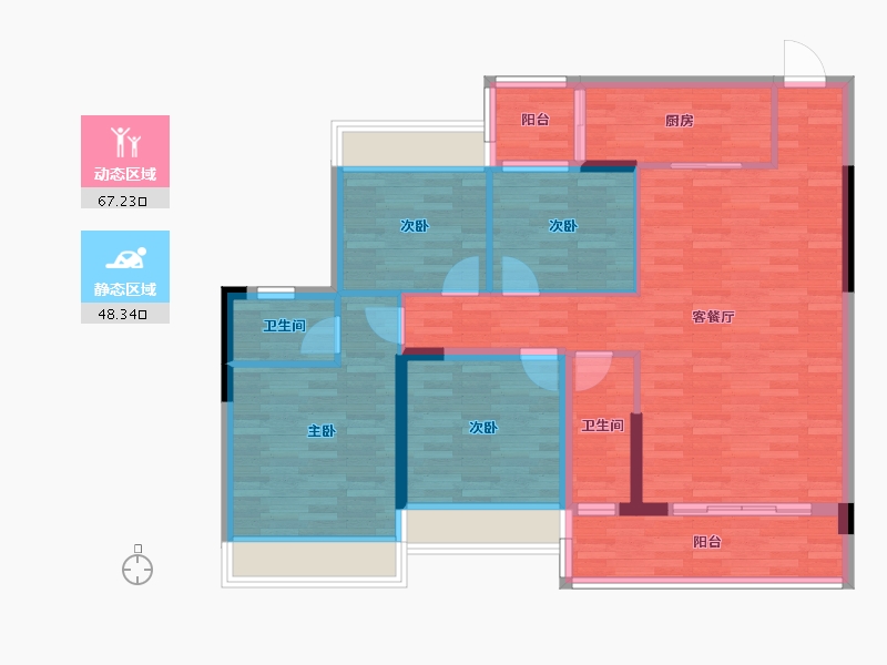 广东省-清远市-江南贰号-103.77-户型库-动静分区