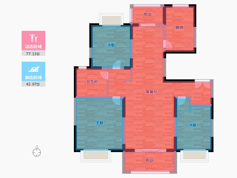 江苏省-南通市-智汇佳苑-106.99-户型库-动静分区