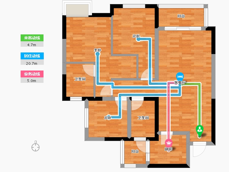 四川省-泸州市-绿地城-80.23-户型库-动静线