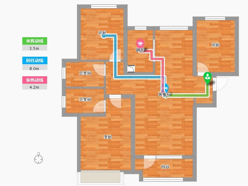 河北省-石家庄市-璟华苑-85.37-户型库-动静线