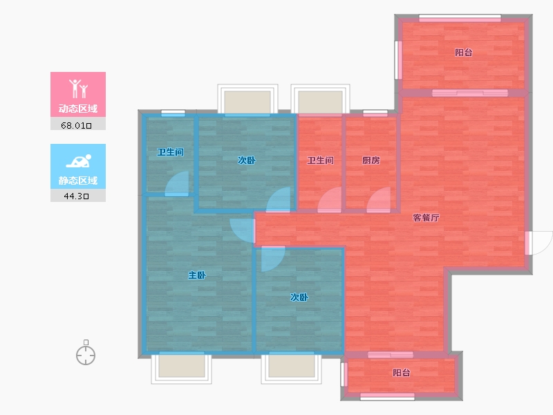 广东省-中山市-尚城三期-102.49-户型库-动静分区