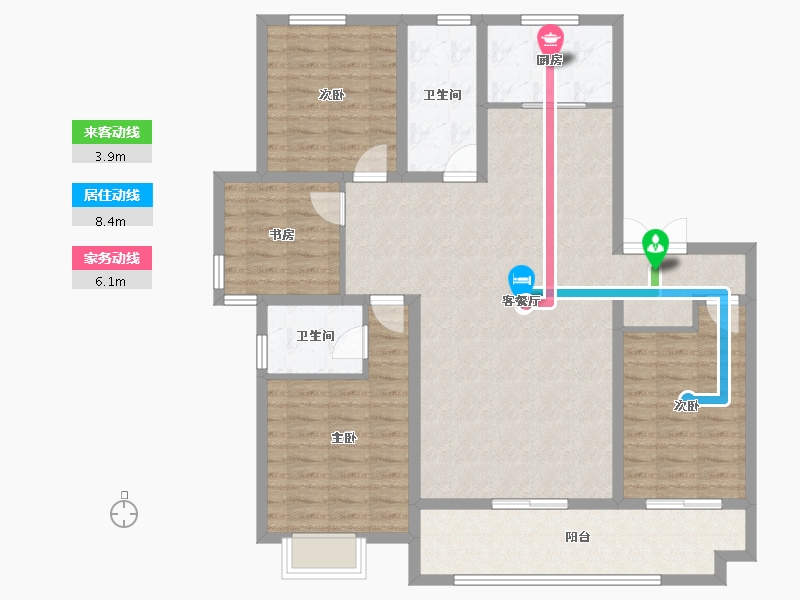 山东省-临沂市-中央华庭-120.63-户型库-动静线