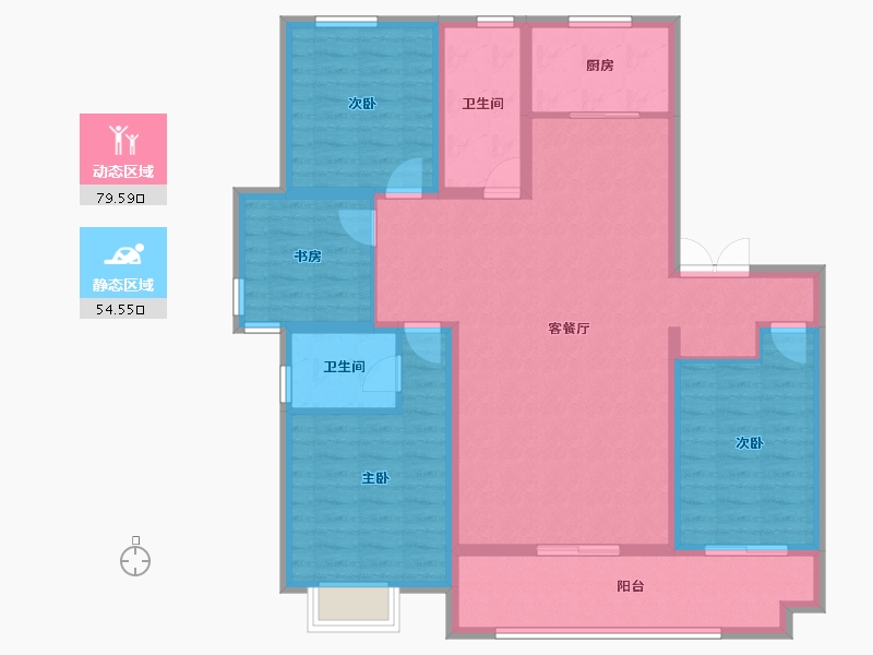 山东省-临沂市-中央华庭-120.63-户型库-动静分区