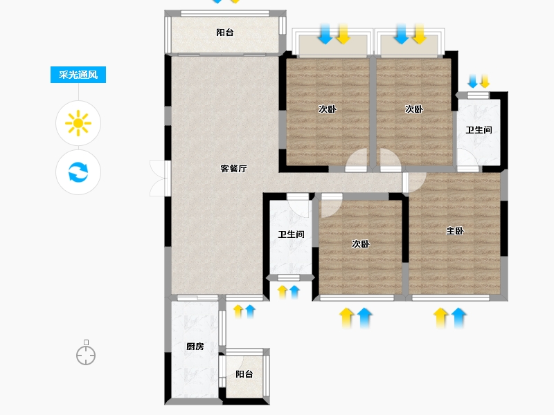 四川省-成都市-山水华府-108.71-户型库-采光通风