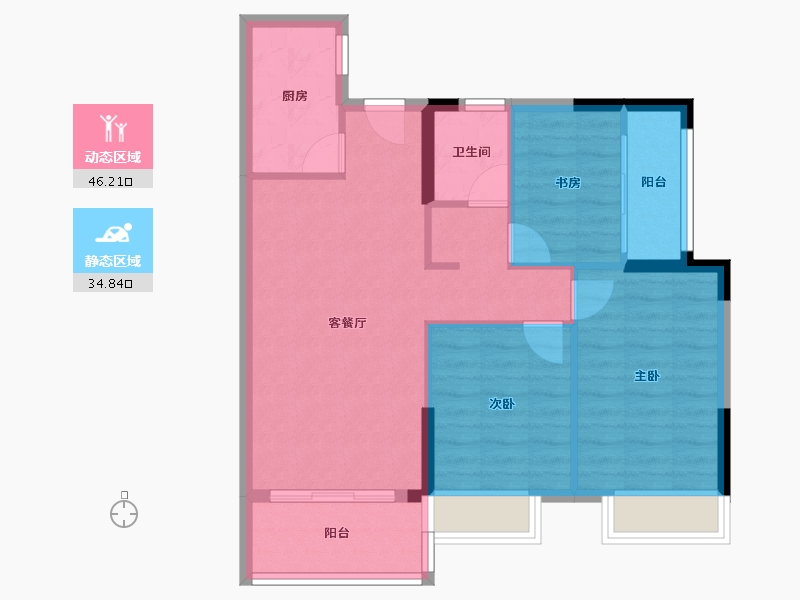 广东省-广州市-恒展・江山时代花园-72.96-户型库-动静分区