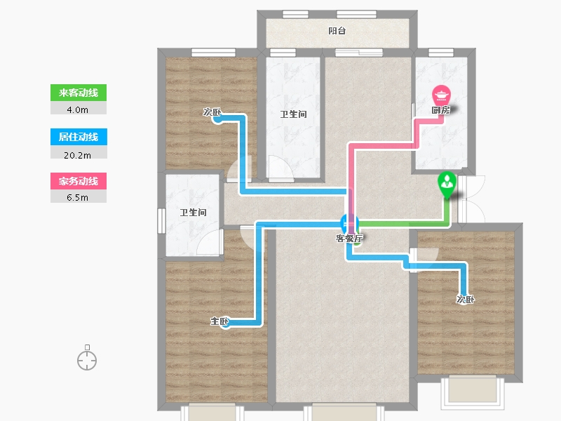 黑龙江省-哈尔滨市-东鸿·艺境-101.00-户型库-动静线