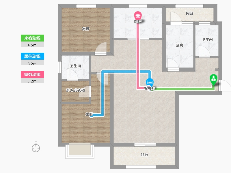 陕西省-西安市-汇悦城-90.59-户型库-动静线