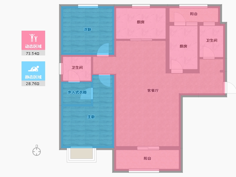 陕西省-西安市-汇悦城-90.59-户型库-动静分区