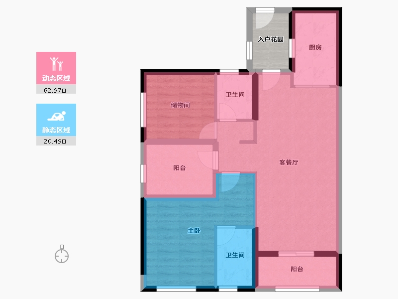 广东省-广州市-碧桂园・凤凰湾-78.14-户型库-动静分区