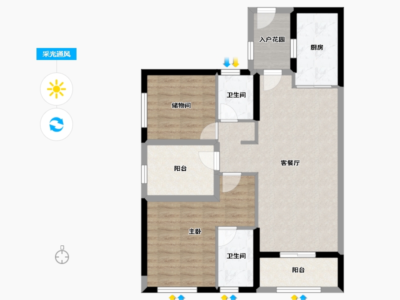 广东省-广州市-碧桂园・凤凰湾-78.14-户型库-采光通风