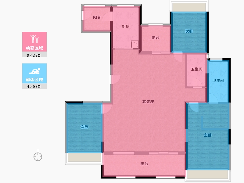 安徽省-合肥市-文一・豪门金地-132.44-户型库-动静分区