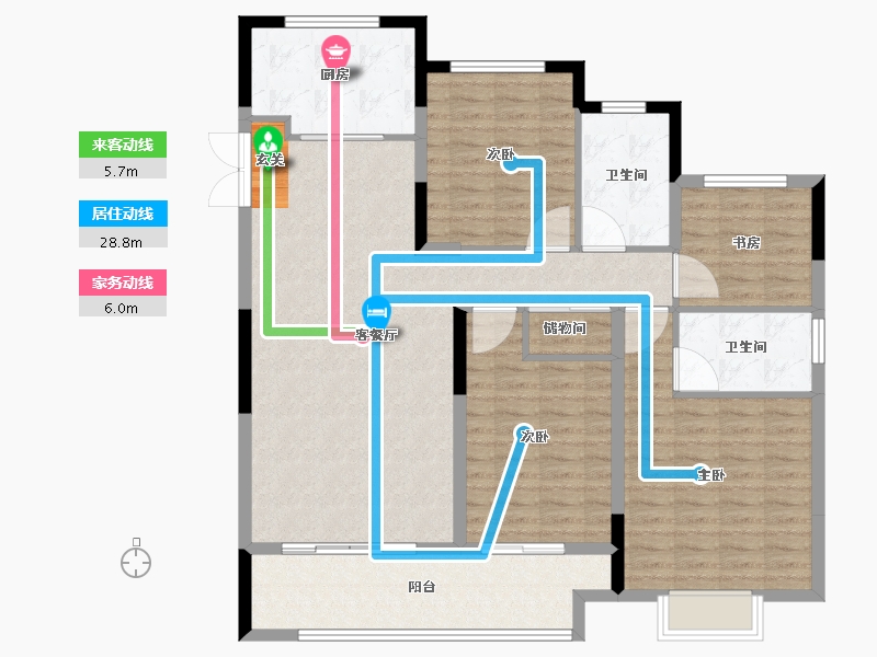 浙江省-台州市-台州沙门-125.01-户型库-动静线