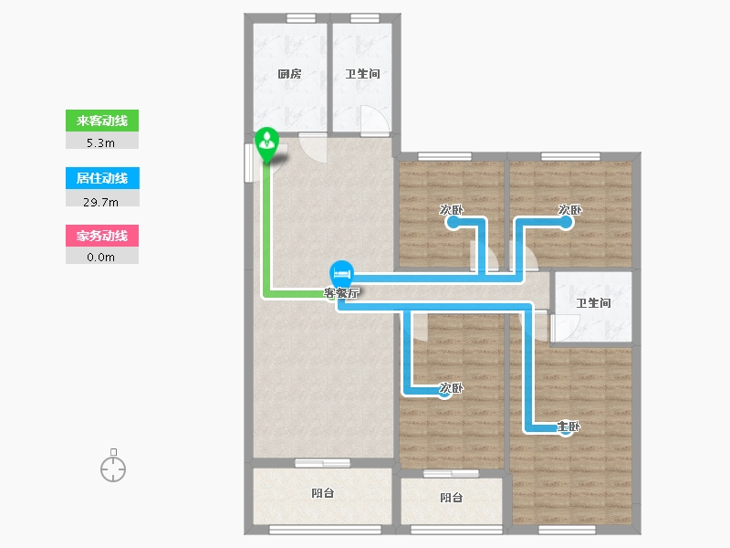 湖北省-仙桃市-春天桃花源-110.33-户型库-动静线