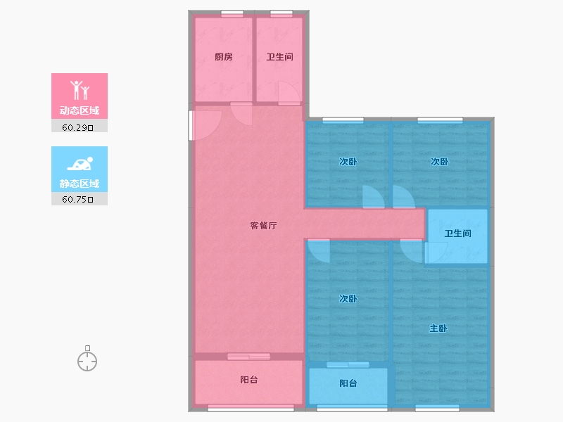 湖北省-仙桃市-春天桃花源-110.33-户型库-动静分区