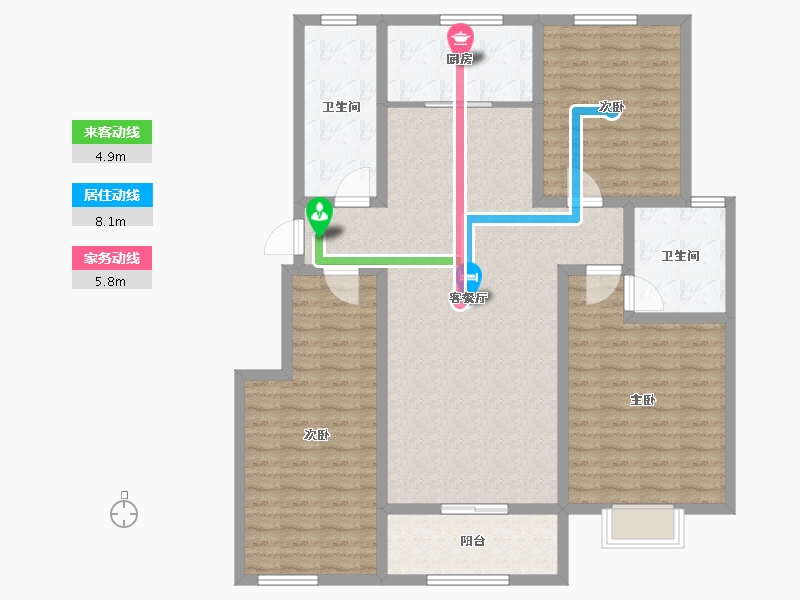 河南省-濮阳市-复兴时代-125.00-户型库-动静线