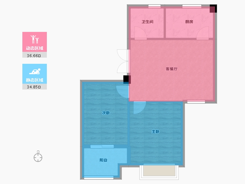 浙江省-宁波市-碧水莲晴-65.00-户型库-动静分区