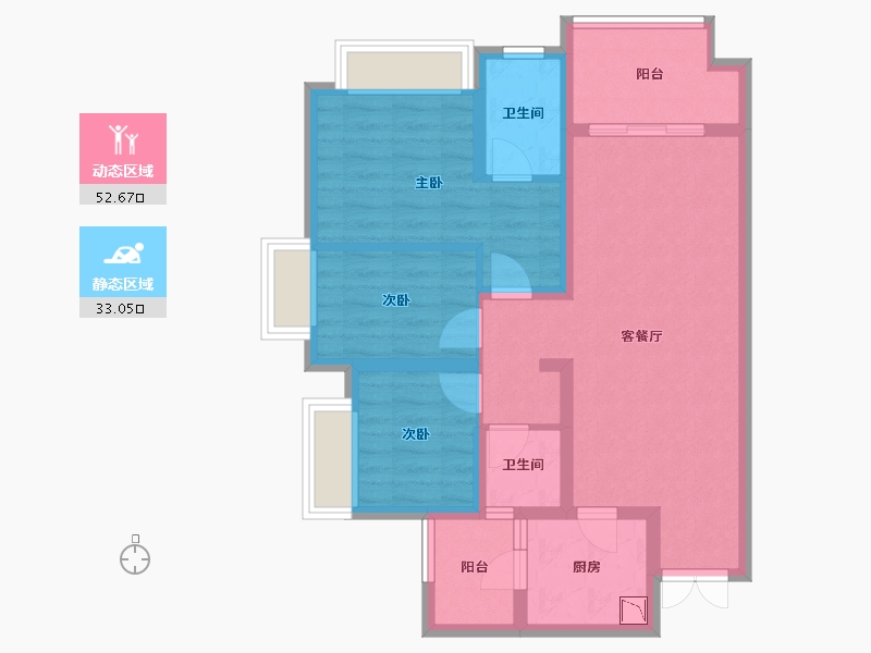 重庆-重庆市-华商悦江府-75.10-户型库-动静分区