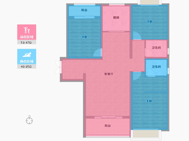 陕西省-渭南市-羲和公馆-97.72-户型库-动静分区