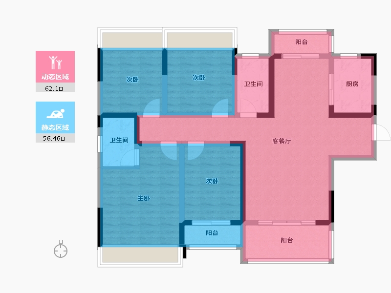 四川省-泸州市-江语长滩-104.51-户型库-动静分区