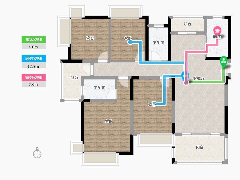 湖北省-咸宁市-碧桂园翡翠湾-115.29-户型库-动静线