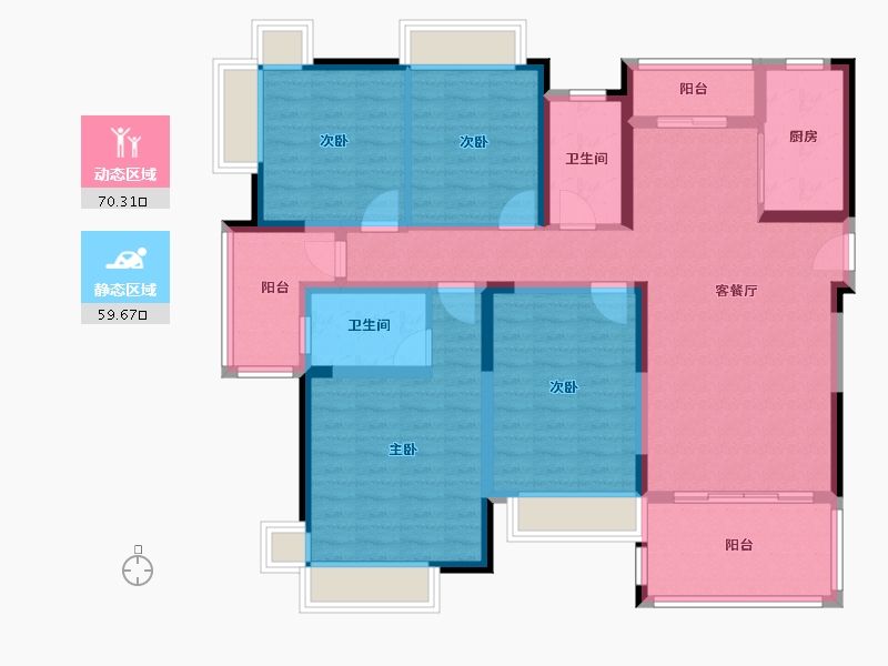 湖北省-咸宁市-碧桂园翡翠湾-115.29-户型库-动静分区