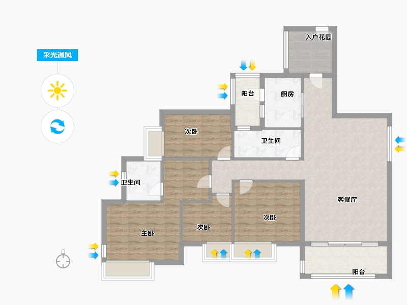 广东省-广州市-新世界凯粤湾-111.50-户型库-采光通风